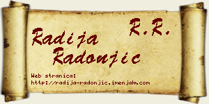 Radija Radonjić vizit kartica